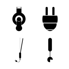 icon Electronic with usb flash drive, spoon, connection, card and flash card