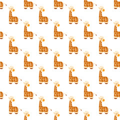 Fototapeta na wymiar Seamless pattern of cartoon giraffe