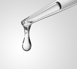 Liquid drop from laboratory glass Pipette