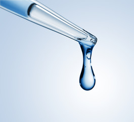 Liquid drop from laboratory glass Pipette
