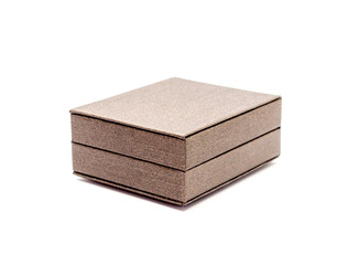 Closed jewelry gift box isolated on white background