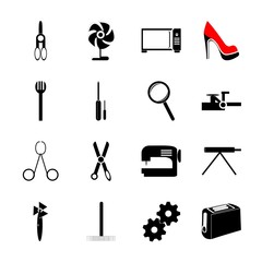 Fototapeta premium icon Instruments And Tools with pliers, electric, snips, nippers and care