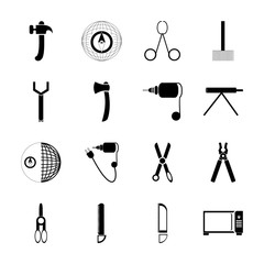 Fototapeta premium icon Instruments And Tools with clipart, cut, drill, hammer and dental