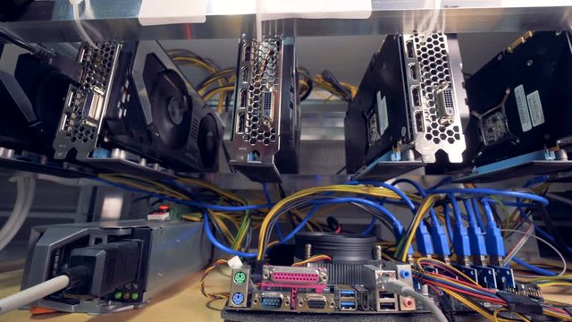 Mining rig with working equipment for mining cryptocurrency
