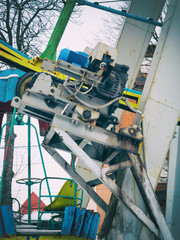 An old Ferris wheel. Closed park