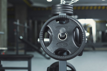 Modern gym interior with weightlifting equipment