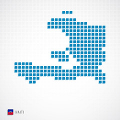 Fototapeta na wymiar Haiti map and flag icon