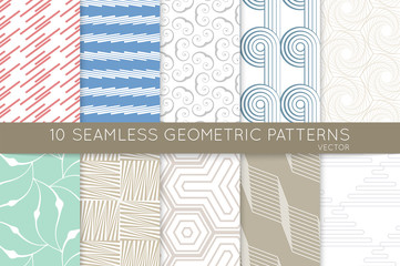 Fototapeta premium Collection of seamless patterns