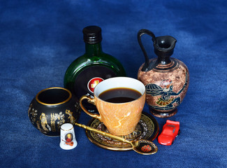 A still-life consisting of various items. Moscow, March, 2018.