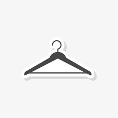 Hanger sign sticker, Cloakroom symbol, simple vector icon