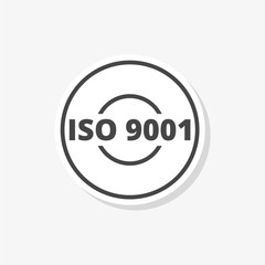 ISO 9001 certified sign sticker, simple vector icon