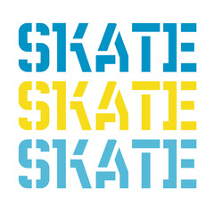 Skate typography t-shirt graphic, typographic series. Simple graphics.