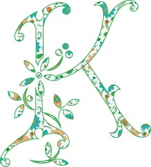 Flower pattern letters