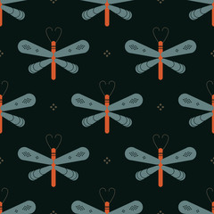 Obraz premium Geometric dragonfly geometric pattern. Minimal geometric series.