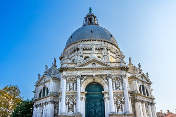 Fototapeta na wymiar Santa Maria della Salute Church Basilica Dome Venice Italy