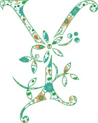 Flower pattern letters