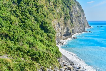 Coastal Cliffs of Qingshui Cliff at Taroko National Park in Taiwan