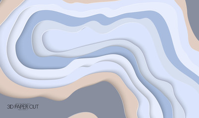 Abstract banner template with 3D paper cut art