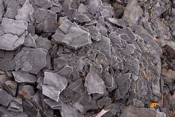 Cracked shale chips abstract texture background. 
