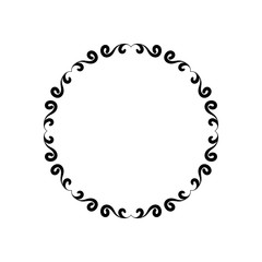 Elegant round frame in a romantic style for the design of the album, wedding invitations, postcards and other handmade products. Border silhouette of a digital stamp.