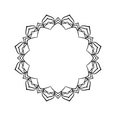 Elegant round frame in a romantic style for the design of the album, wedding invitations, postcards and other handmade products. Border silhouette of digital stamp with plant elements.