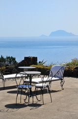 南イタリア、シチリアにあるエオリエ諸島の風景