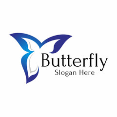 Fototapeta premium Butterfly Logo Vector Silhouette