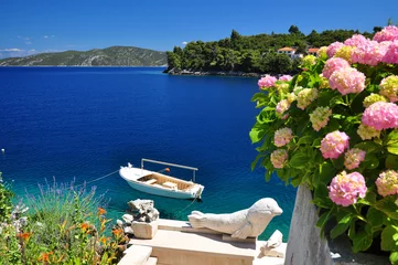 Crédence de cuisine en verre imprimé Côte Adriatic blue sea on holidays Croatia