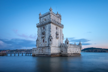 Belem Tower on the Tagus River in Lisbon, Portugal.