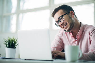 Young man in office