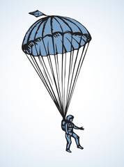 Parachutist. Vector drawing