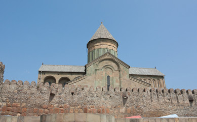 Fototapeta premium The Svetitskhoveli Cathedral , literally the Cathedral of the Living Pillar is an Eastern Orthodox cathedral located in the historic town of Mtskheta, Georgia