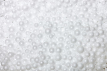 Background of white foam balls