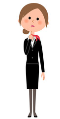 制服の女性　考える
