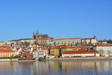 Panorama Hradczan, widziana z Mostu Karola, Praga, Czechy - obrazy, fototapety, plakaty