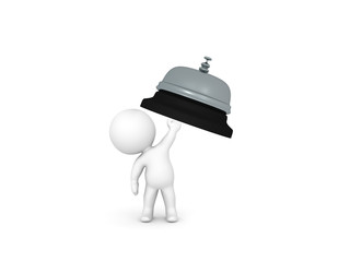  3D Character lifting up reception bell