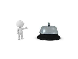 3D Character showing reception bell