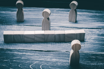 The concept of misunderstanding a barrier in relations denial of society. Barriers between people...