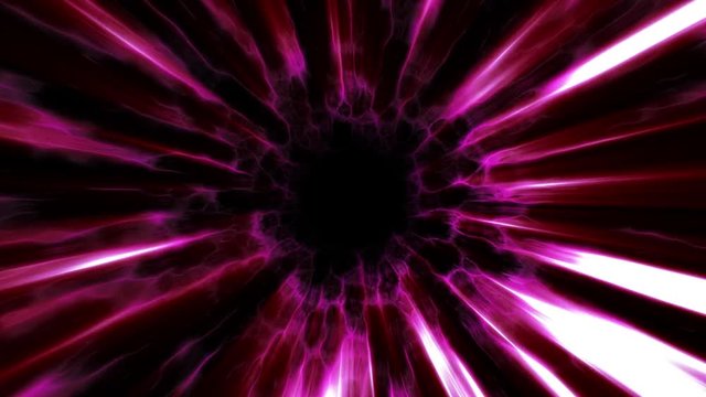 Flight in out through PURPLE neon hyperspace lights digital tunnel motion graphics overlay animation background loop new quality futuristic style cool nice beautiful video footage