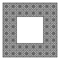 Square frame of the Arabic pattern of four by four blocks