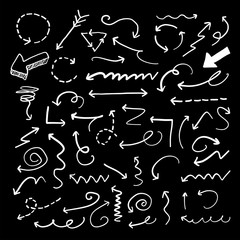 White Vector Doodle Arrows