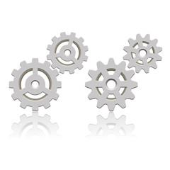 Gears with reflection. Vector icon