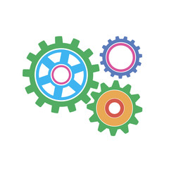 Color gears. Vector icon