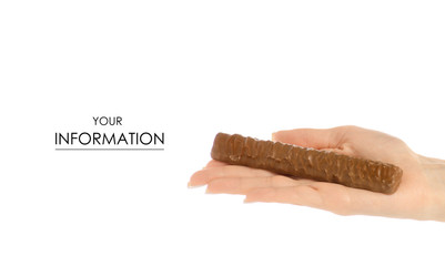 Chocolate bar stick in hand pattern