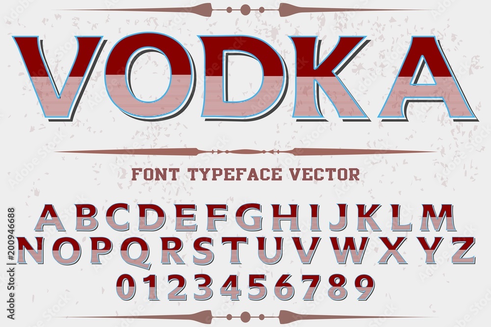 Fototapete vintage font handcrafted vector script alphabet,design handwritten named vodka vintage font handcraf