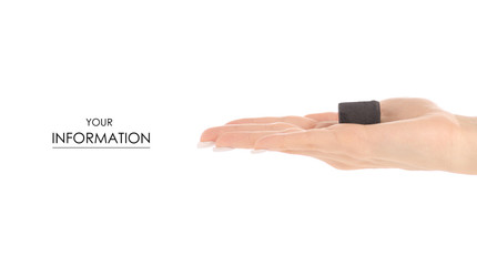 A piece of coal in hand pattern