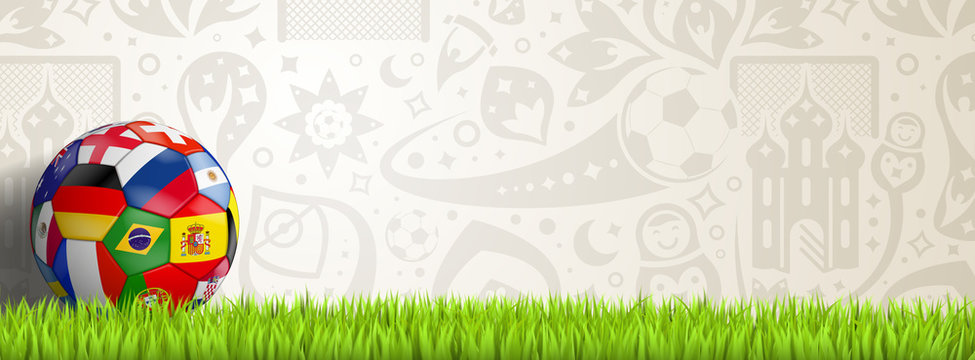 soccer background with colorful ball