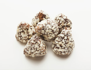 Chocolate candies isolaed on white