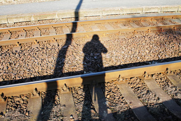 A shadow in a railway