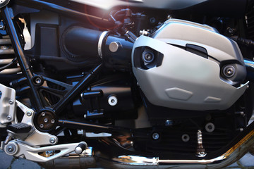 Motorcycle engine background.